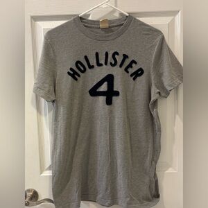 Hollister Gray T shirt - Navy‎ Blue Logo